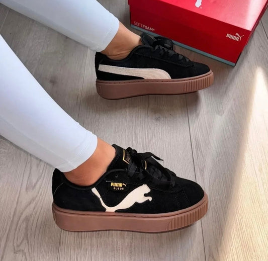 Puma Suede Platform – Black / White Gum