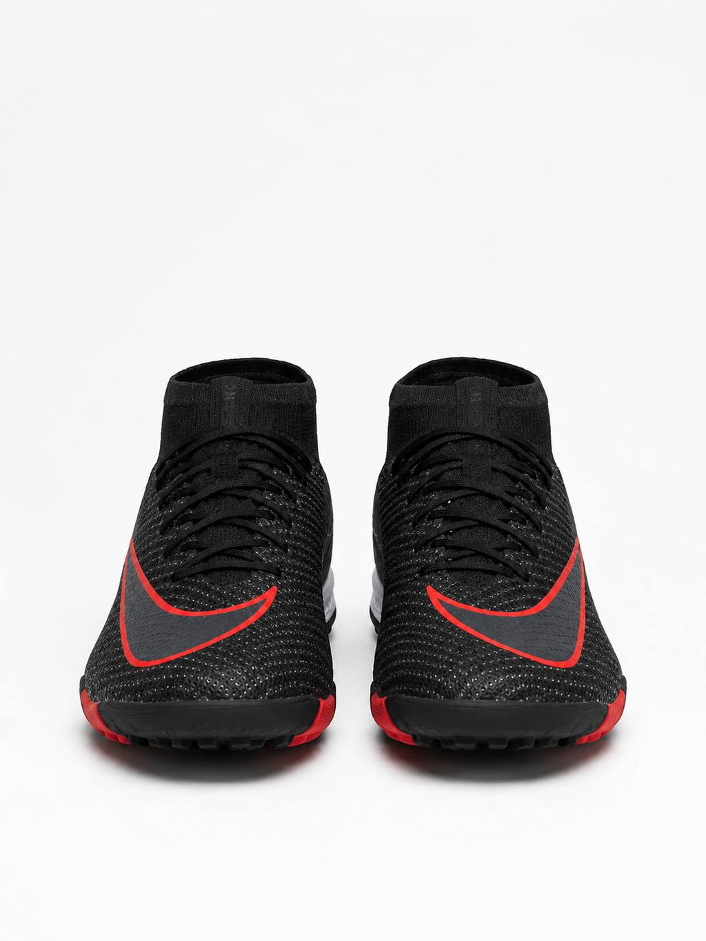 NIKE BOTA ALTA TURF GUAYO NEGRO ROJO
