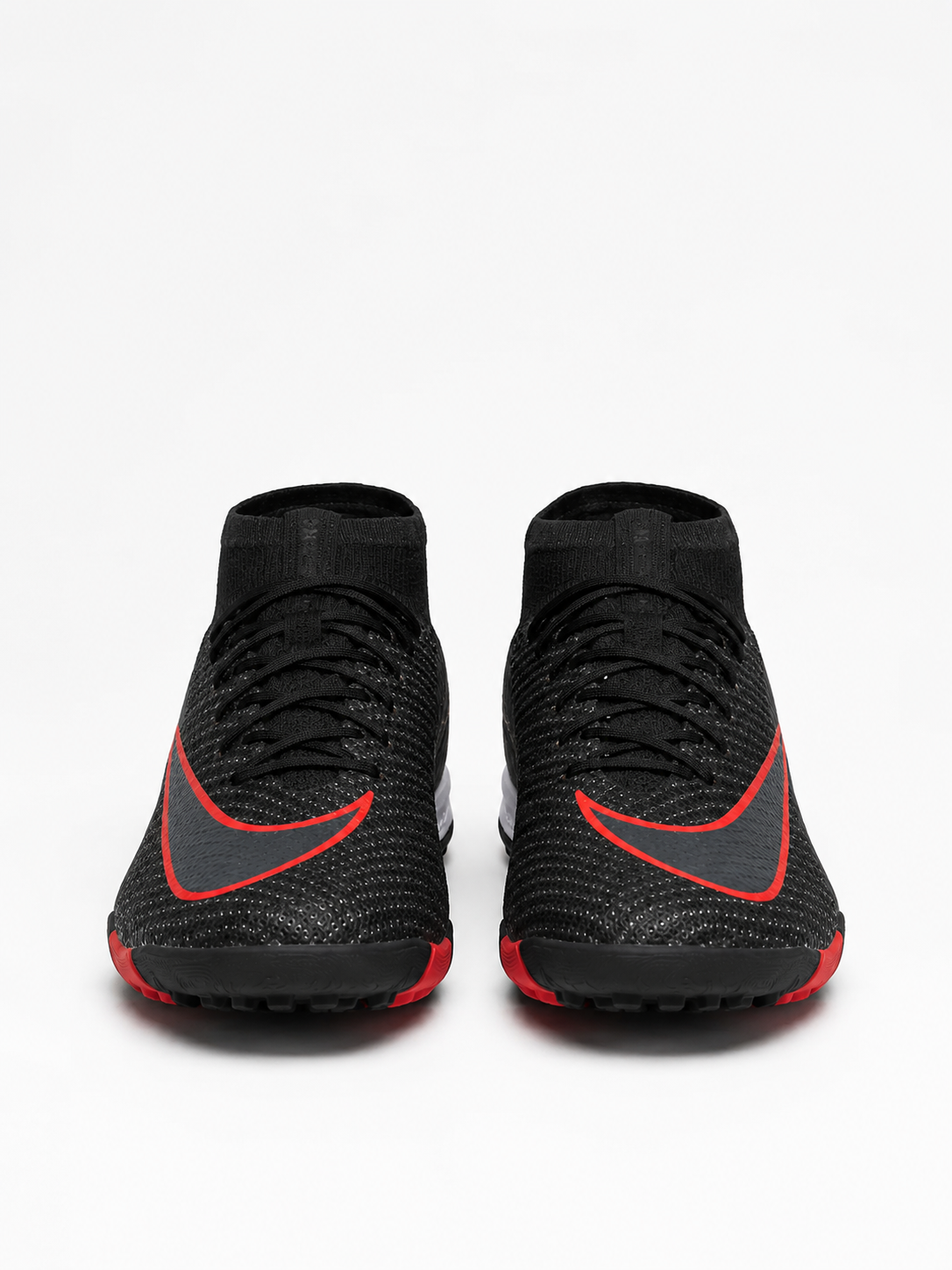 NIKE BOTA ALTA TURF GUAYO NEGRO ROJO