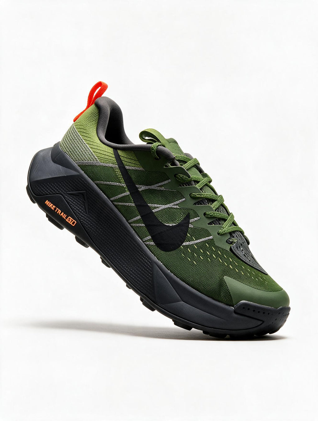 NIKE TRAIL VERDE SUELA NARANJA
