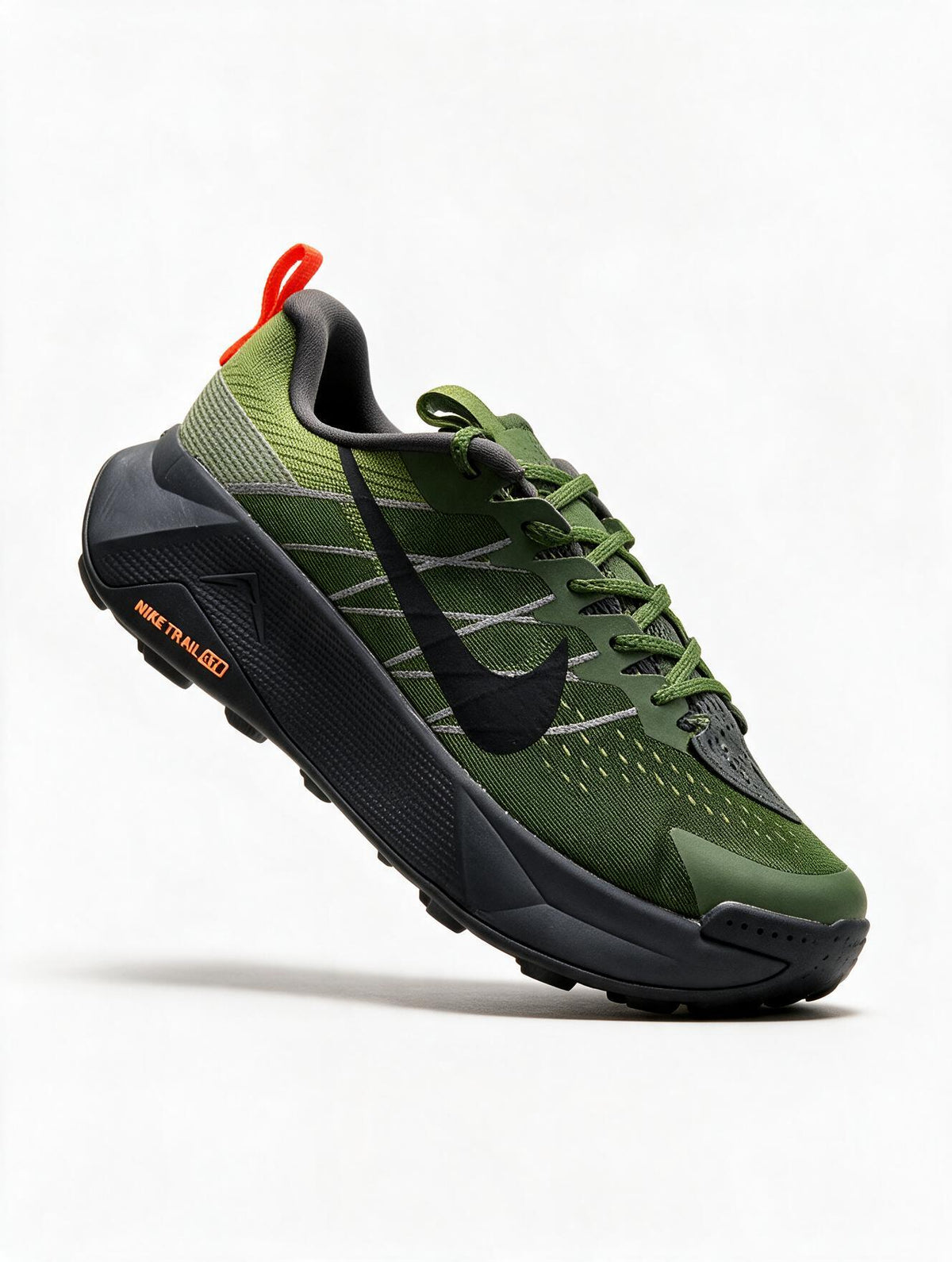 NIKE TRAIL VERDE SUELA NARANJA